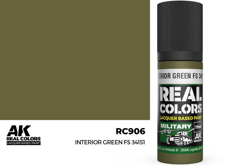 17ml AK Interactive - Real Colors Lacquer Paint - Interior Green FS 34151