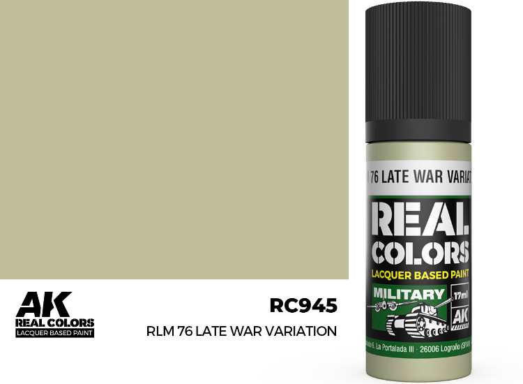 17ml AK Interactive - Real Colors Lacquer Paint - RLM 76 Late War Variation
