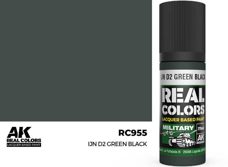 17ml AK Interactive - Real Colors Lacquer Paint - IJN D2 Green Black