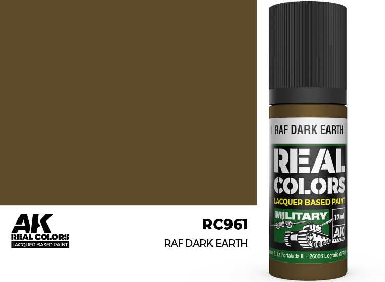 17ml AK Interactive - Real Colors Lacquer Paint - RAF Dark Earth