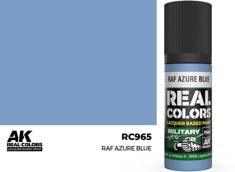 17ml AK Interactive - Real Colors Lacquer Paint - RAF Azure Blue