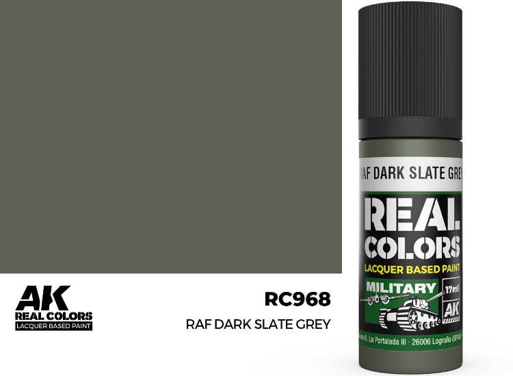17ml AK Interactive - Real Colors Lacquer Paint - RAF Dark Slate Grey
