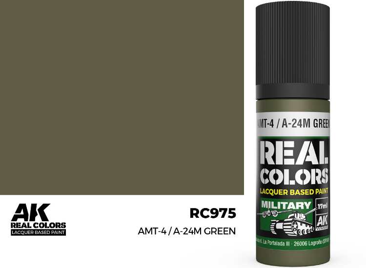 17ml AK Interactive - Real Colors Lacquer Paint - AMT-4 / A-24M Green
