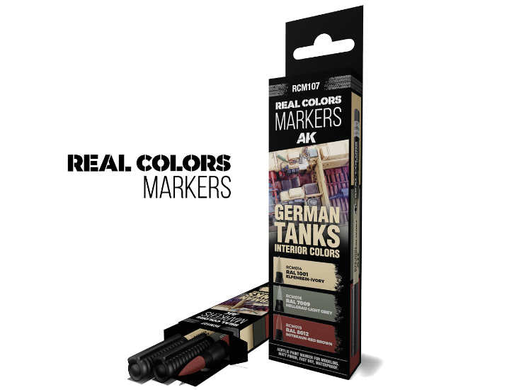 AK Interactive RCM107 - - German Tanks Interior Colours - Set of 3 Real Colors Markers