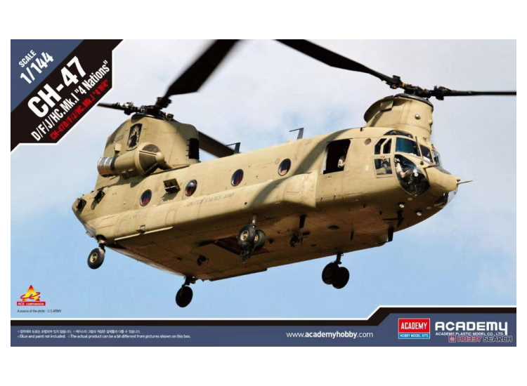 1/144 Academy - CH-47 D/F/J/HC Mk 1 Chinook 4 Nations