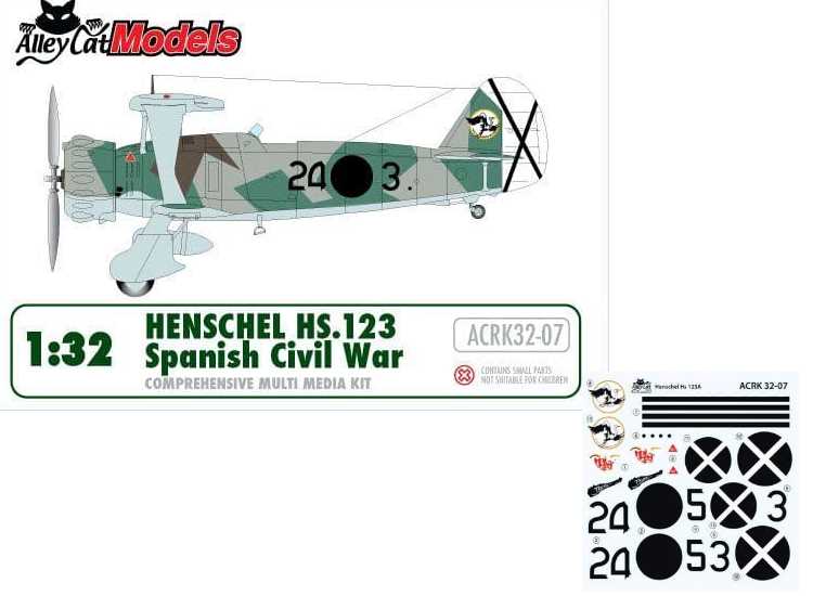 1/32 Alley Cat - Henschel Hs 123 A 'Spanish Civil War' (Full Kit)
