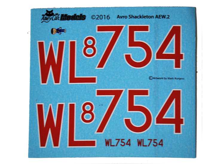 1/72 Alley Cat - Shackleton AEW.2 WL754 Decals - 'Paul'
