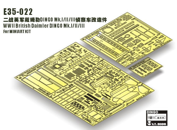 ET Model ETME35-022 1/35 - WWII Daimler Dingo Mk.I/II/III Photo Etch (for Miniart)