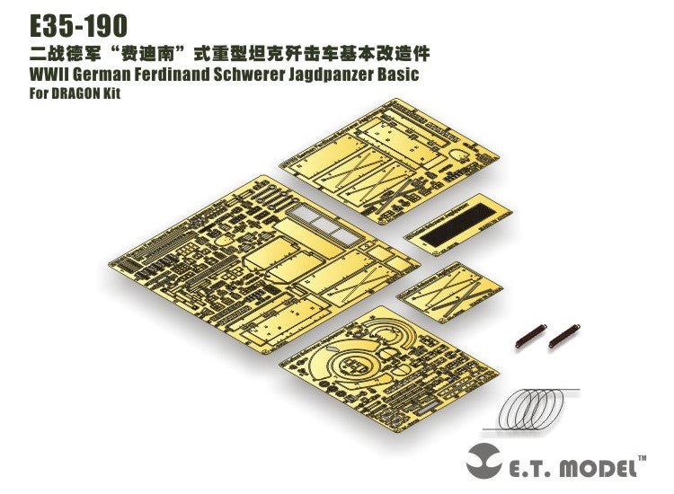 ET Model ETME35-190 1/35 - WWII German Ferdinand Schwerer Jagdpanzer Photo Etch (for Dragon)