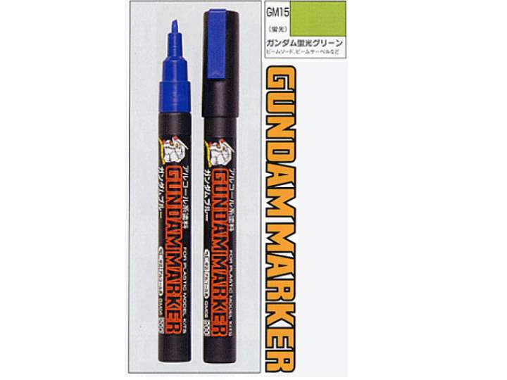 na Gunze Sangyo - Gundam Marker 15 Acrylic Fluorescent Green (Thick Line)