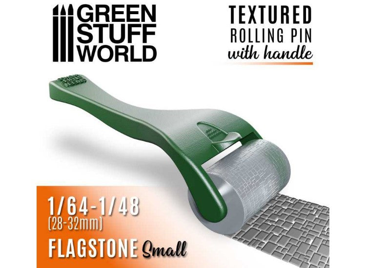 Green Stuff World GSW10492 - - Rolling Pin with Handle - Flagstone Small (1/64-1/48)