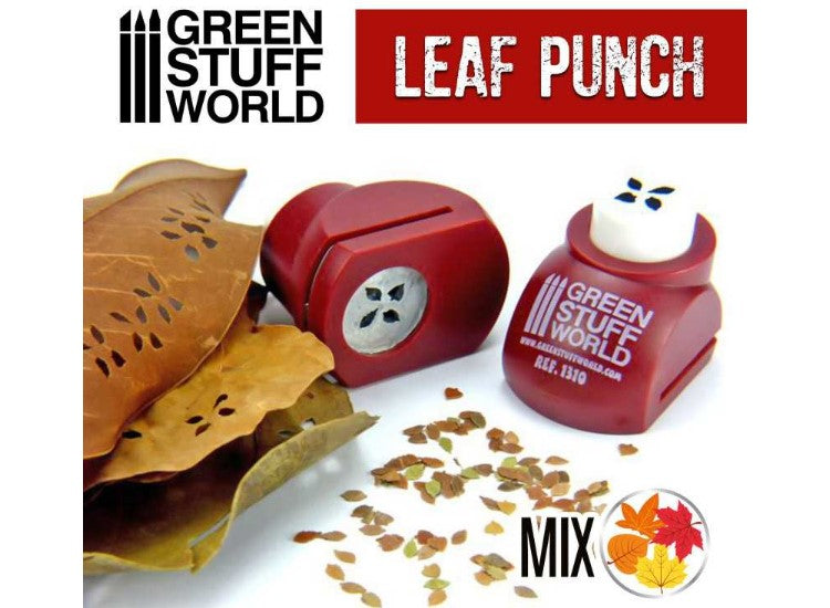 - Green Stuff World - Miniature Leaf Punch - Red - Beech, Elm, Birch, and Medlar (1/35-1/48)