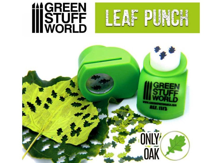 - Green Stuff World - Miniature Leaf Punch - Light Green - Oak Leaves (1/30 - 1/16)