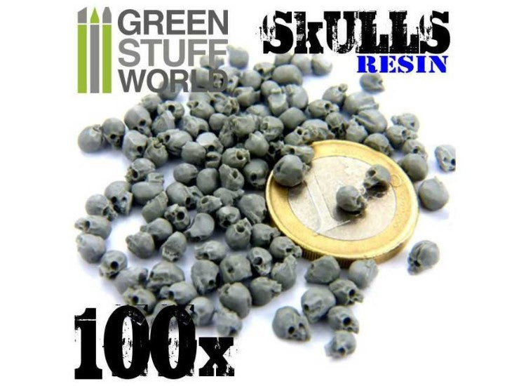Green Stuff World GSW1343 - - 100 x Resin Skulls (1/52 - 1/35)