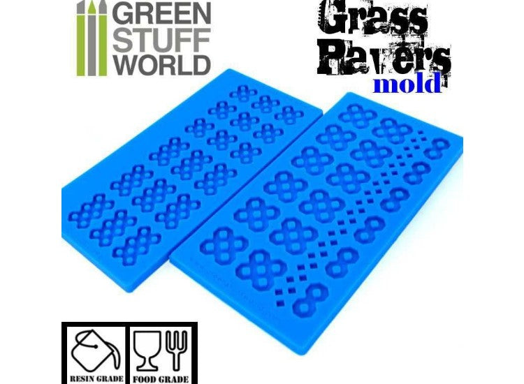 Green Stuff World GSW1509 - - Silicone Molds - Grass Paver (1/32 - 1/48)