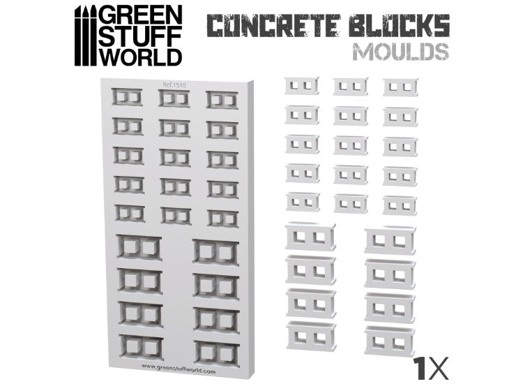 Green Stuff World GSW1510 - - Silicone Molds - Concrete Bricks (1/32 - 1/48)