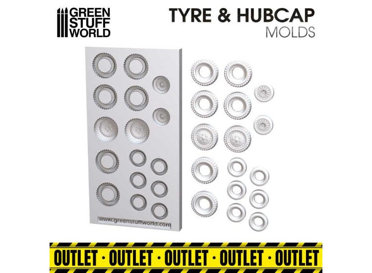 Green Stuff World GSW3925 - - Silicone Molds - Tyres and Hubcaps Outlet Version