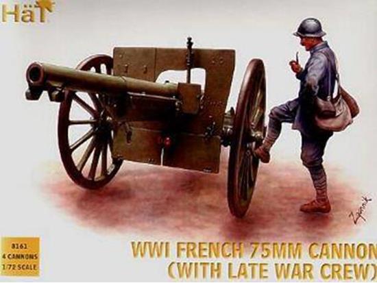 1/72 Hat - WWI French 75mm Cannon with Late War Crew