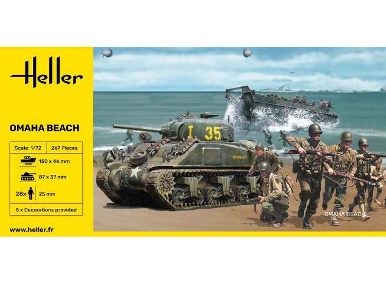 1/72 Heller - Omaha Beach: LCVP, M4 Sherman and US Infantry