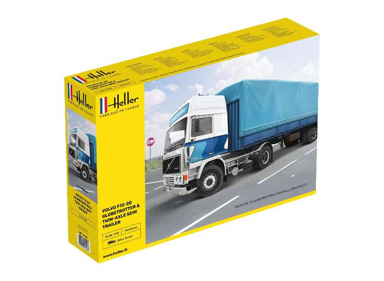 1/32 Heller - Volvo F12-20 Globe-Trotter & Twin Axle Semi Trailer