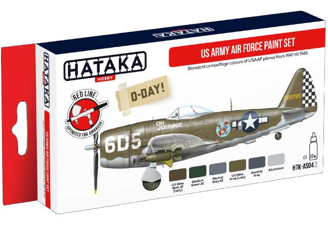 6 x 17ml Hataka - Acrylic Paint Set - US Army Air Force
