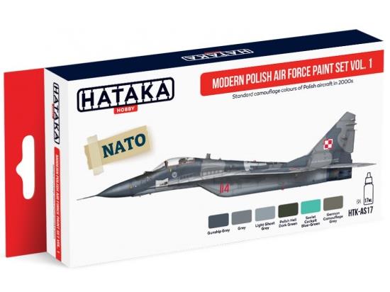 6 x 17ml Hataka - Acrylic Paint Set - Modern Polish Air Force Vol 1