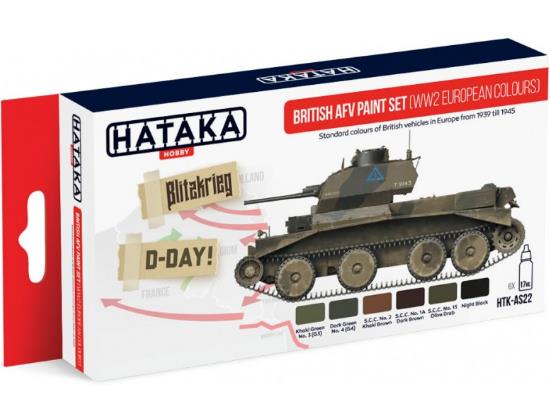 6 x 17ml Hataka - Acrylic Paint Set - British AFV WWII European
