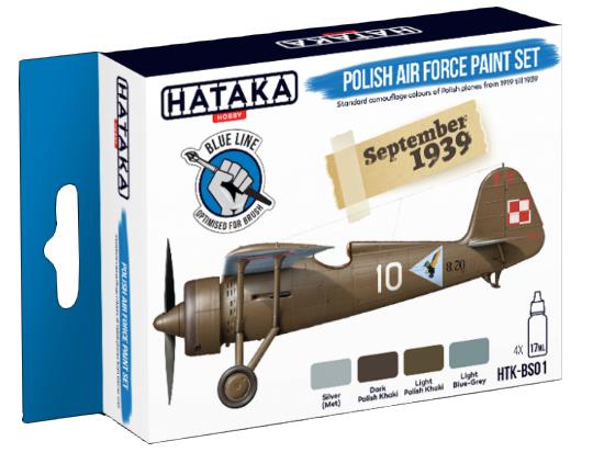 4 x 17ml Hataka - Acrylic Paint Set - Polish Air Force (for hand brushing)