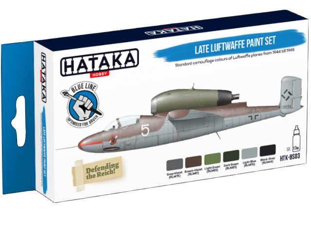 6 x 17ml Hataka - Acrylic Paint Set - Late Luftwaffe (for hand brushing)