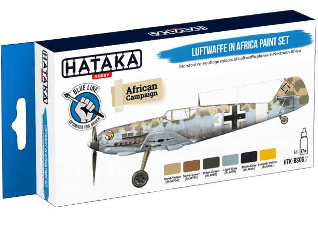 6 x 17ml Hataka - Acrylic Paint Set - Luftwaffe in Africa (for hand brushing)