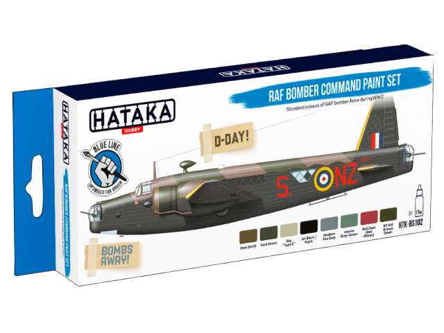 8x 17ml Hataka - Acrylic Paint Set - RAF Bomber Command (for hand brushing)