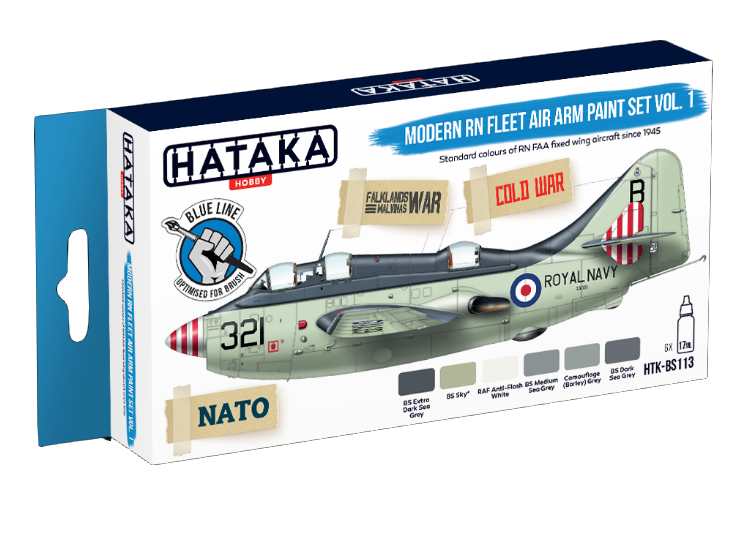 6 x 17ml Hataka - Acrylic Paint Set - Modern RN Fleet Air Arm paint set vol. 1 (for hand brushing