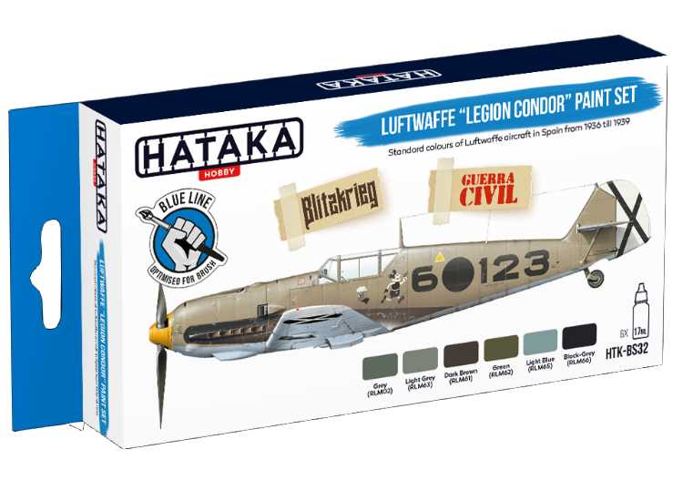 6 x 17ml Hataka - Acrylic Paint Set - Luftwaffe Legion Condor (for hand brushing)