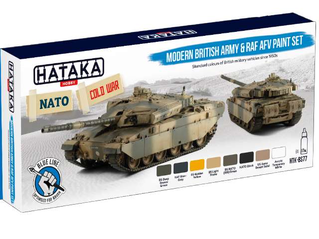 8 x 17ml Hataka - Acrylic Paint Set - Modern British Army & RAF AFV (for hand brushing)