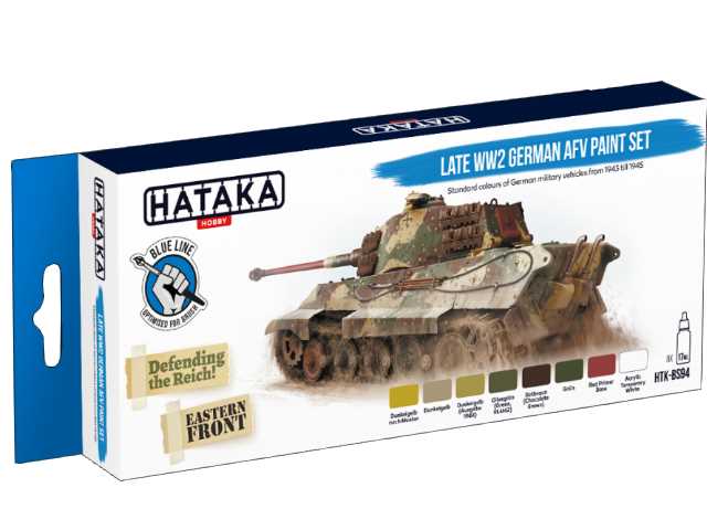 8 x 17ml Hataka - Acrylic Paint Set - Late WW2 German AFV (for hand brushing)