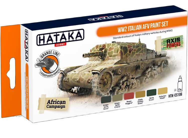 6 x 17ml Hataka - Lacquer Paint Set - WW2 Italian AFV