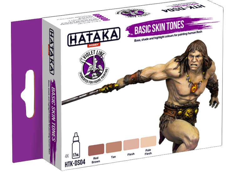 Hataka HTKDS04 4 x 17ml - Acrylic Paint Set - Basic Skin Tones