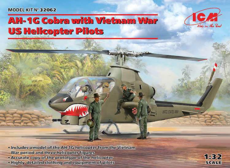 1/32 ICM - AH-1G Cobra w/ Vietnam War US Helicopter Pilots