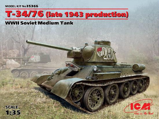 1/35 ICM - T-34/76 late 1943 production WWII Soviet Medium Tank