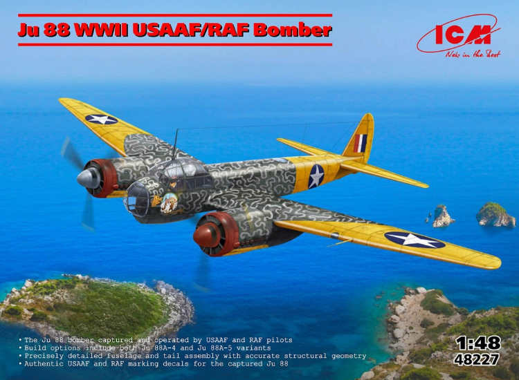 1/48 ICM - Ju-88 WWII USAAF/RAF Bomber - DAMAGED BOX