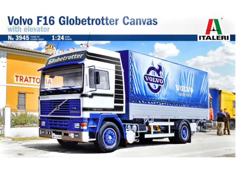 1/24 Italeri - Volvo F16 Globetrotter Canvas w/ Elevator