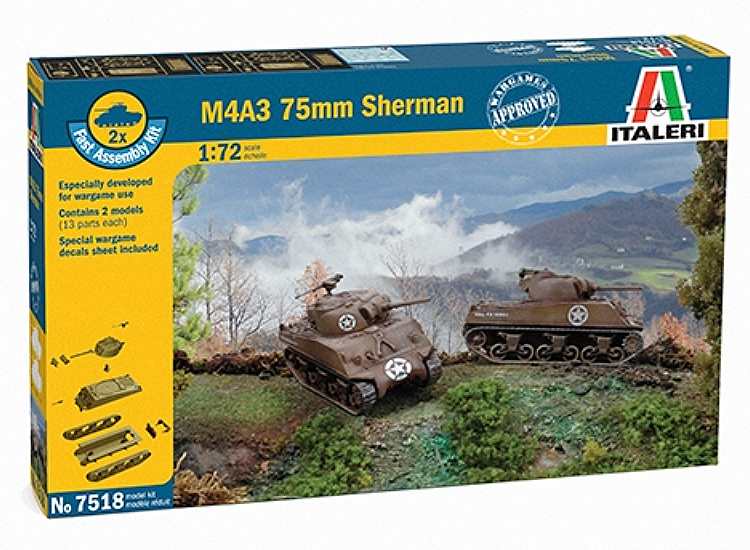 1/72 Italeri - M4A3 75mm Sherman - 2 Fast Assembly kits