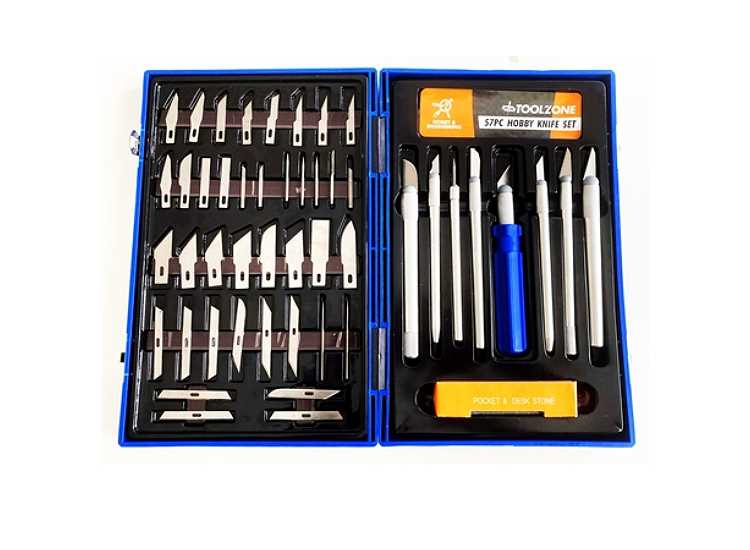 - Toolzone - 57 Piece Precision Hobby Knife Set