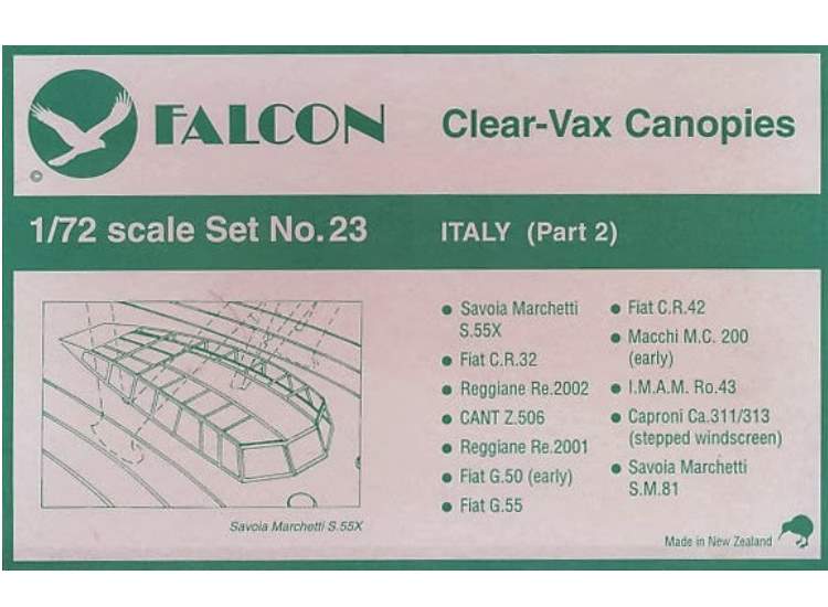 1/72 Falcon - Clear Vax Canopies Set 23: Italy (Part 2)