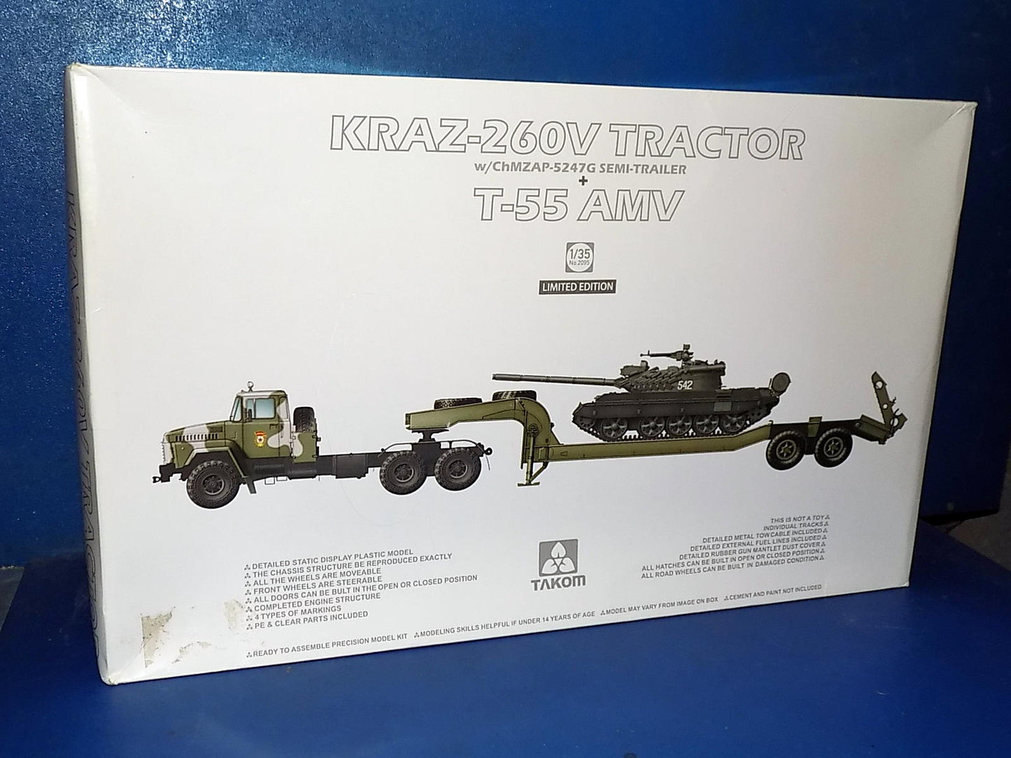 1/35 Takom - KRAZ-260V Tractor w/5247G Semi Trailer & T-55AMV