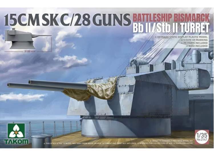 1/35 Takom - 15 cm SK C/28 Guns Bismarck Bb II/Stb II Turret