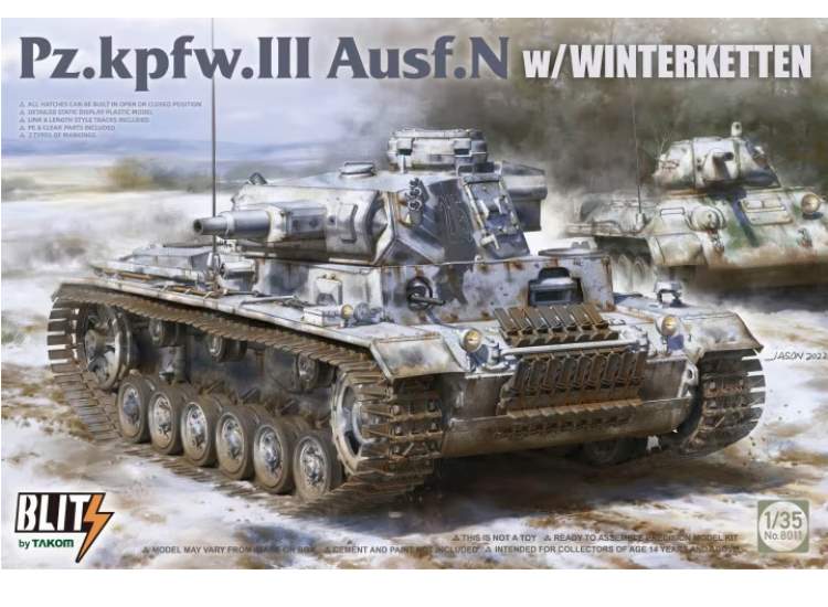 Takom TAK8011 1/35 - Pz.Kpfw. Ill Ausf. N w/Winterketten