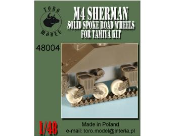 1/48 Toro - M4 Sherman - solid spoked road wheels for Tamiya