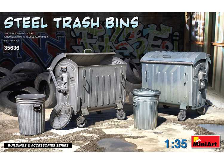 1/35 Miniart - Steel Trash Bins
