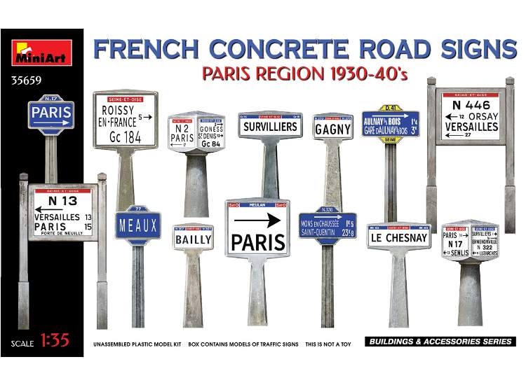 1/35 Miniart - Concrete Signs France 1930-40's Paris